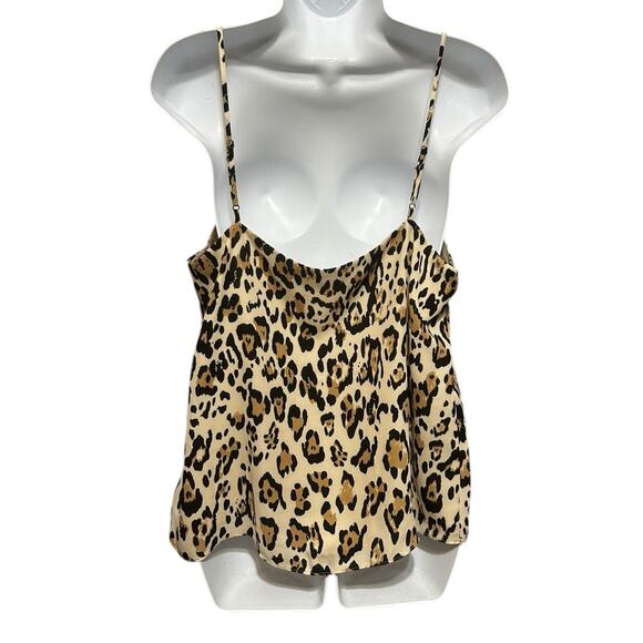 Y2K Socialite Women Babydoll Cami Top L Animal Print Lingerie‎ Lined Lace Trim - Picture 3 of 8